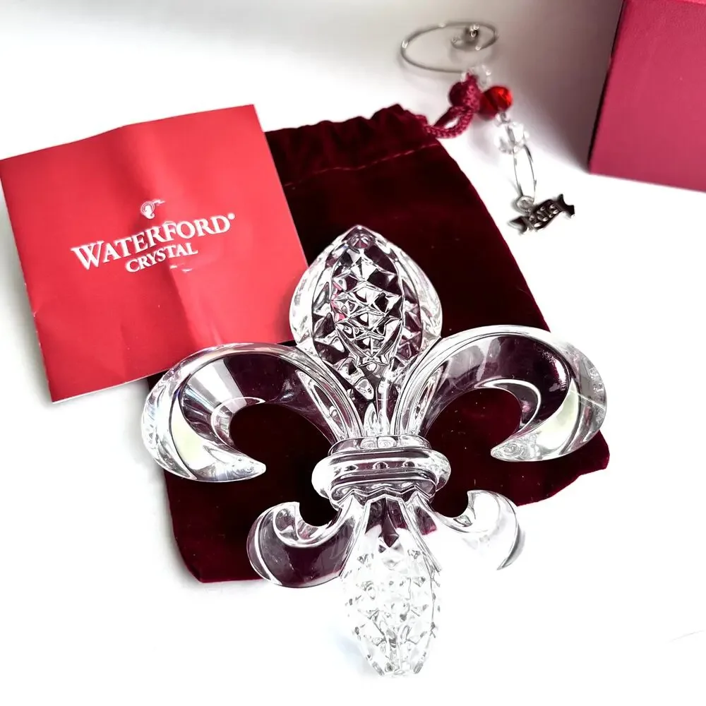 2016 Waterford Fleur De Lys Crystal Ornament Boxed Hanger Slovenia 40015625